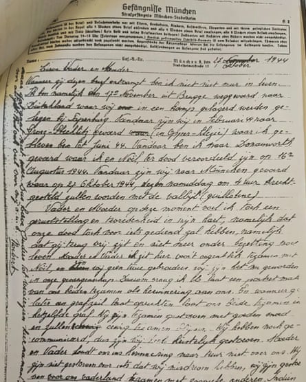 Norbert Vanbeveren’s final words, written before he was executed in 27 October, 1944