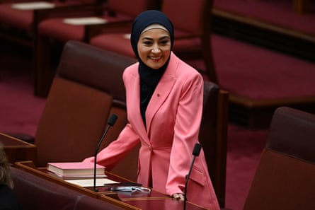 Labor senator Fatima Payman speaks in the Senate