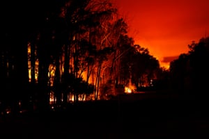 Bushfires rage at Mallacoota in east Gippsland in January
