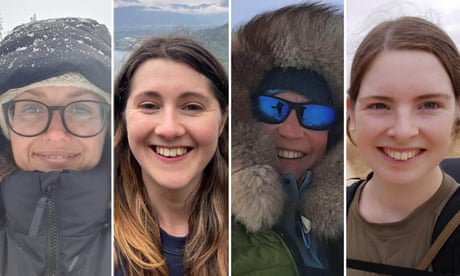 Competition winners Mairi Hilton, wildlife monitor, Natalie Corbett, shop manager, Lucy Bruzzone, base leader, and Clare Ballantyne, postal boss.