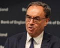 The Bank of England governor, Andrew Bailey.