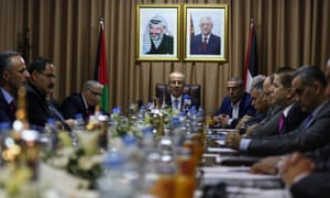 Rami Hamdallah leads the first cabinet meeting in Gaza since 2014.