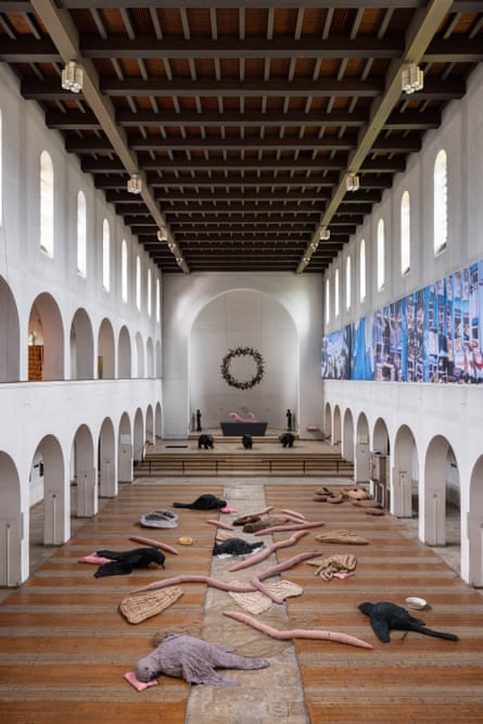 Manifesta 16 artwork inside Christ-König in Bochum