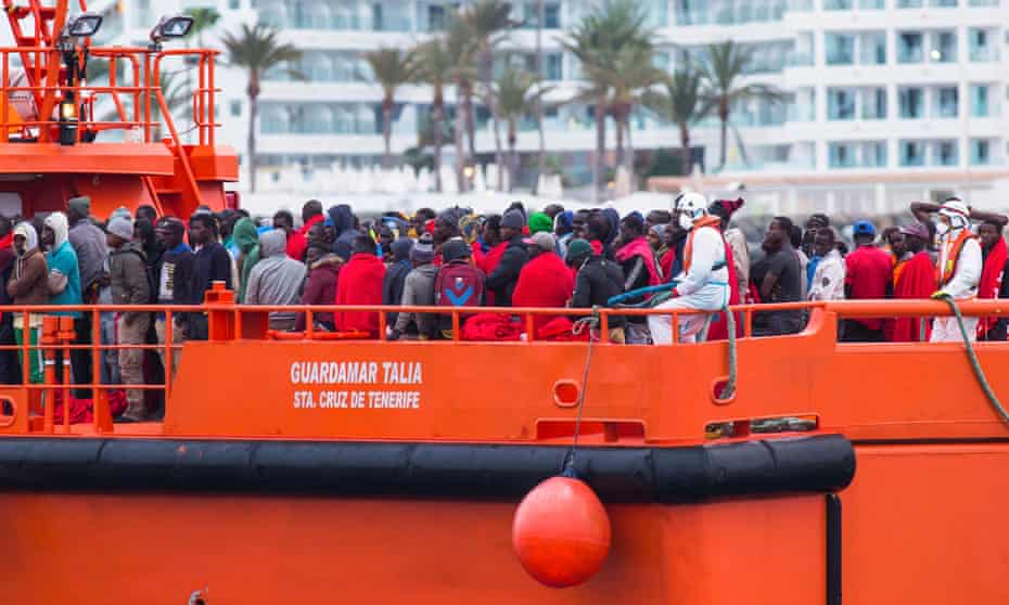 People onboard a Spanish maritime rescue boat