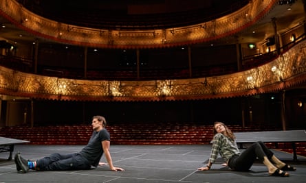 Claire Foy and Matt Smith rehearse Lungs at the Old Vic, which was broadcast on Zoom during lockdown.