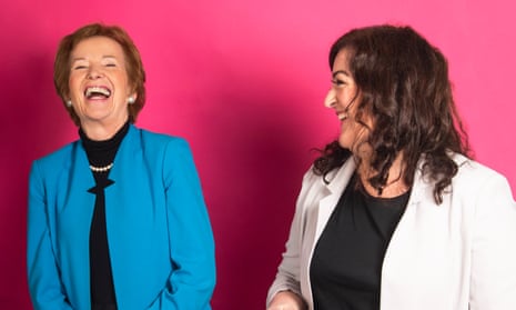 Mary Robinson and Maeve Higgins, presenters of the Mothers of Invention podcast.
