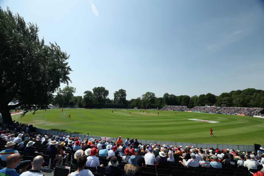 A general view as England bat during the 1st One Day International between Netherlands and England at VRA Cricket Ground in Amstelveen, Netherlands.