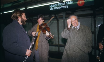 ‘His relationships with his players was warm and based on total mutual respect’: Boulez with members of the Ensemble Intercontemporain in New York in 1986.