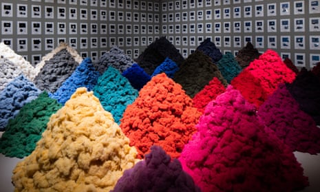 ‘A mocking rebuke to the fashion industry’... Christien Meindertsma’s work made of discarded wool.