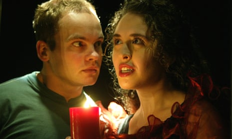 Robert Vesty as Pip and Viss Elliot as Estella in Great Expectations at the Pleasance theatre, London.