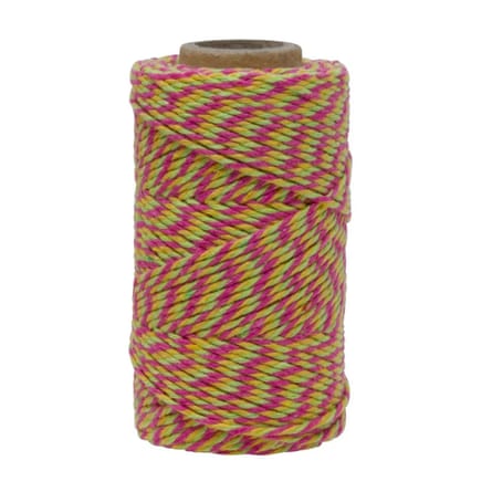 Henry Winning Dark Pink, Lemon & Lime Green No.6 Cotton Craft Twine