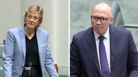 Zali Steggall tells Peter Dutton to ‘stop being racist’ in response to Palestinian visas – video