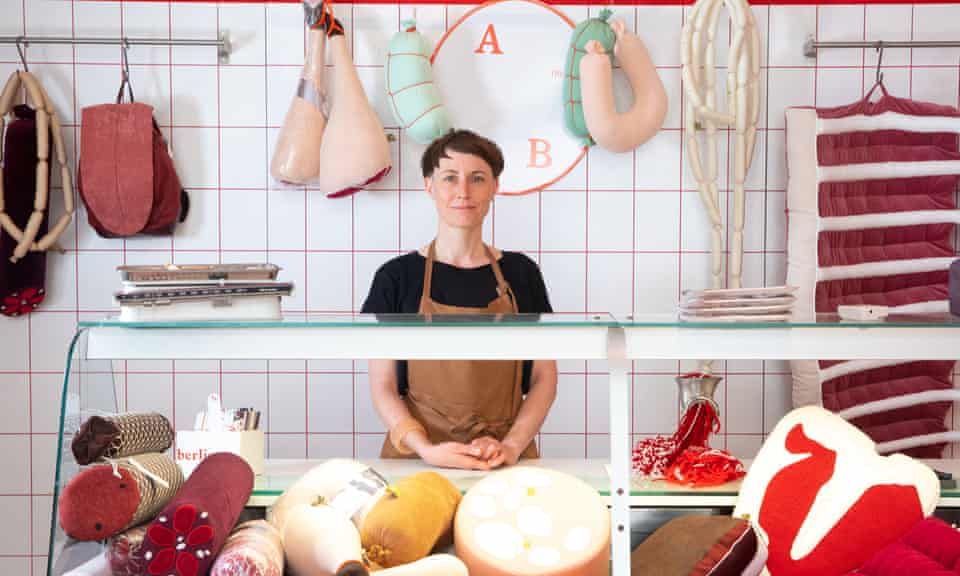 Silvia Wald in Aufschnitt in Berlin, her textile meat shop.