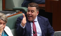 Queensland Labor MP Milton Dick speaking and gesturing during question time in the house of representatives