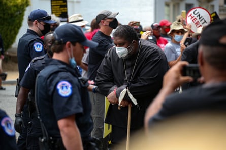 The Rev William Barber was arrested by US Capitol police during the Poor People’s Campaign Moral Monday demonstration in Washington DC on 2 August 2021.