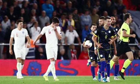 England v Kosovo, UEFA Euro 2020 Qualifying Group A, Football, St. Mary’s Stadium, Southampton, UK - 10 Sep 2019<br>Editorial Use Only Mandatory Credit: Photo by James Marsh/BPI/REX/Shutterstock (10406041be) Declan Rice of England looks dejected after his side concede a third goal. England v Kosovo, UEFA Euro 2020 Qualifying Group A, Football, St. Mary’s Stadium, Southampton, UK - 10 Sep 2019