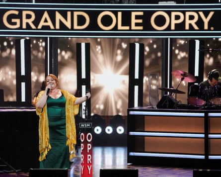 Woman performing on stage