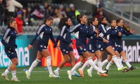 Costa Rica players warm up