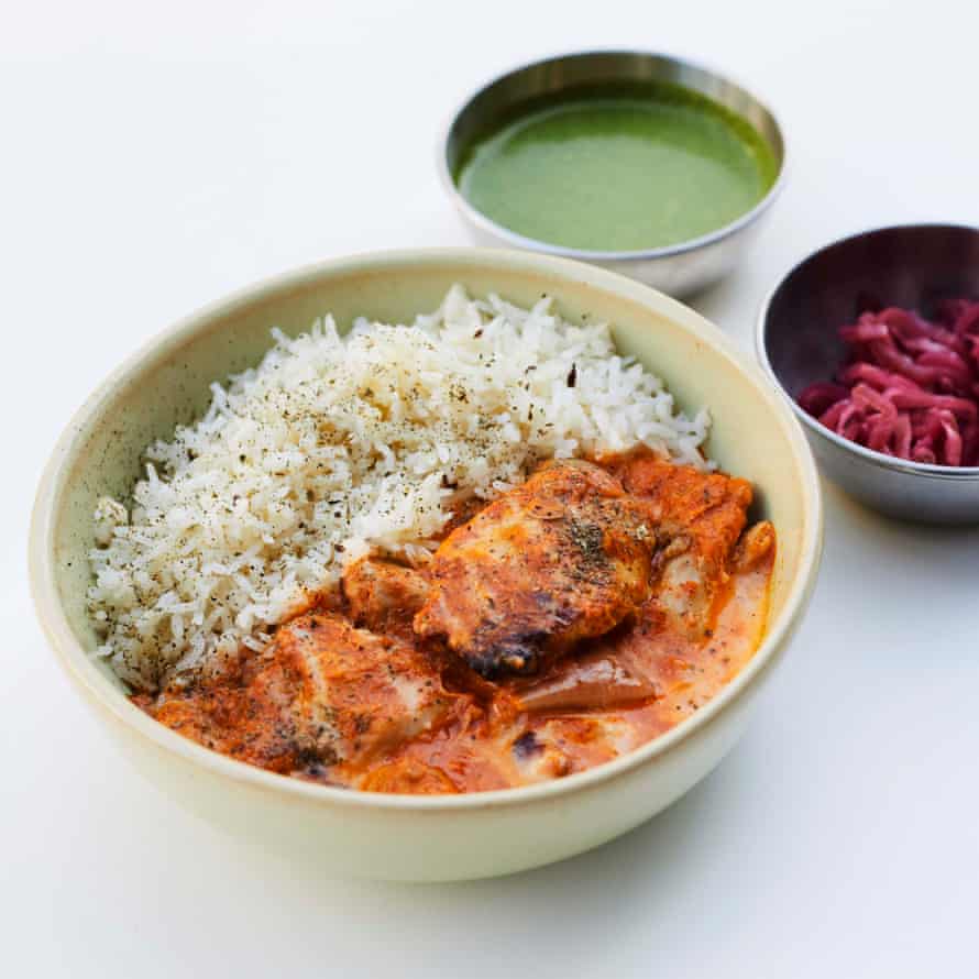 Goila’s buttered chicken with pickles and mint yoghurt.