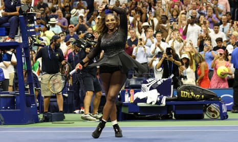 Serena Williams celebrates her US Open victory over Danka Kovinic