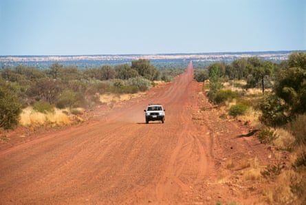 Car on a central Australian dirt road