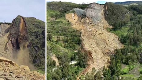 Hundreds killed after landslide flattens remote Papua New Guinea village – video 