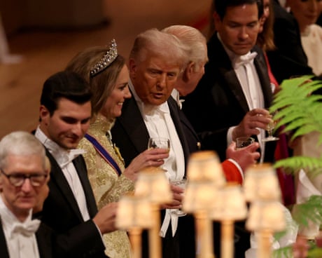 Michael Boulos, the Princess of Wales, Donald Trump, King Charles and Marco Rubio at the state banquet