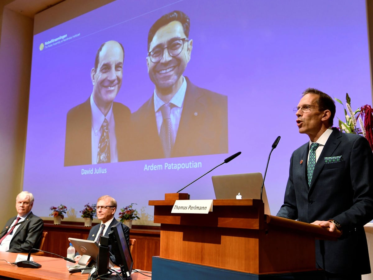 2021 Nobel Prize in physiology or medicine goes to David Julius and Ardem Patapoutian