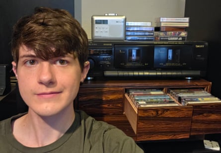 Quinn and his tape collection.