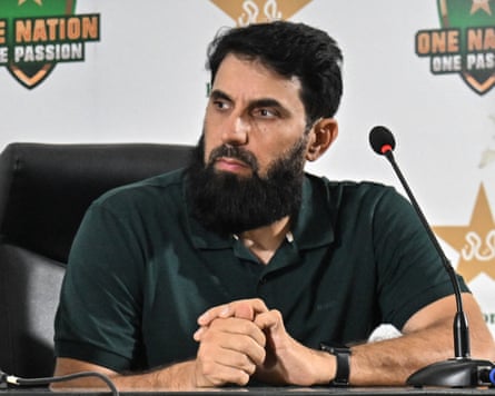 Misbah-ul-Haq at a press conference