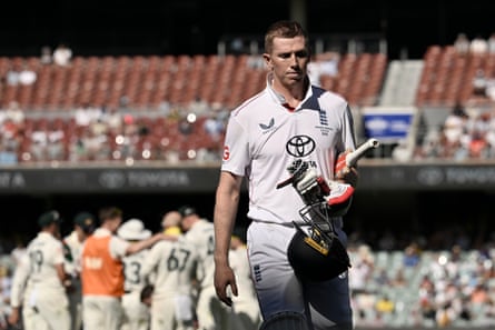 Zak Crawley leaves the field after his dismissal on day four of the third Test
