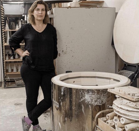 Icelandic artist Guðbjörg Káradóttir in her pottery studio in Reykjavik.