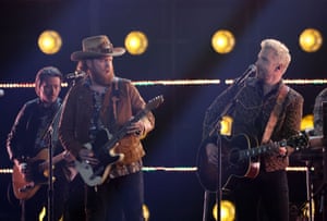The Brothers Osborne perform during the 64th annual Grammy awards at the MGM Grand Garden Arena in Las Vegas
