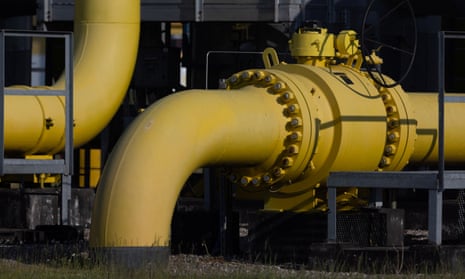 Part of a section of gas pipeline in Poland