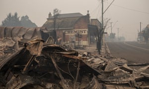 Destroyed buildings in Cobargo, New South Wales