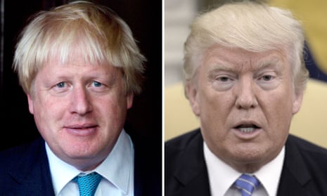 Boris Johnson (left) and the US president.