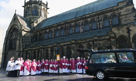 Members of the Catholic church outside St Michael’s church in Newcastle