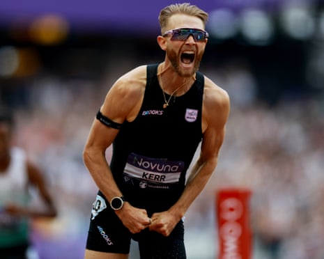Josh Kerr roars with delight after breaking the mile record