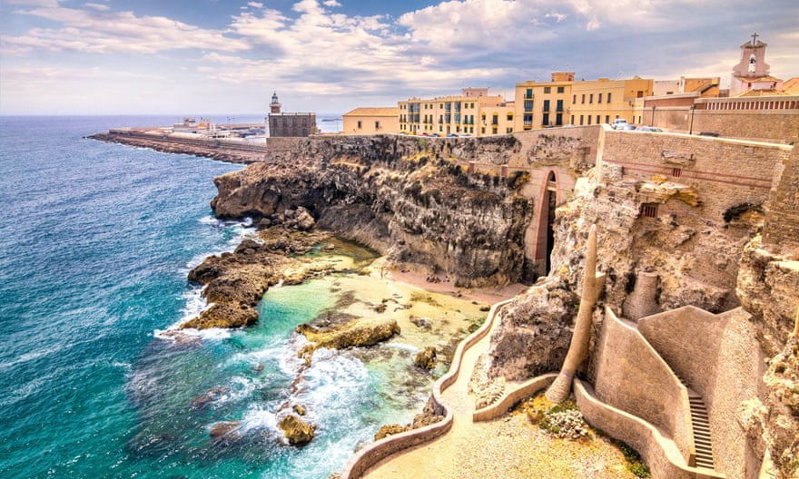Walls and port of Melilla.