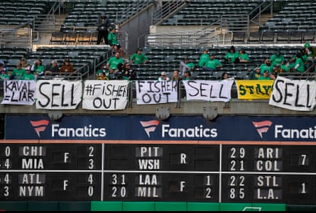 Oakland A’s fans protest the team’s impending relocation to Las Vegas during a game last week against the Cincinnati Reds.