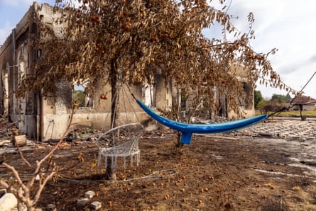 A burnt-out house in Le Porge
