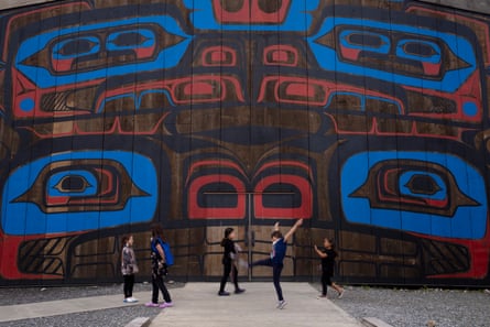 children outside a building