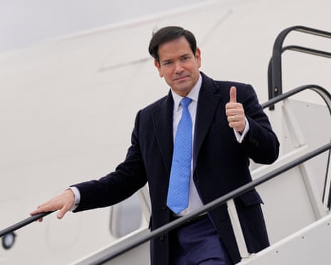 US secretary of state Marco Rubio arrives at Bratislava Airport in Bratislava, Slovakia.