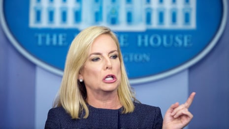 Homeland secretary defends immigration policy on separating children – video 