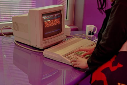 A computer in the museum’s cyber cafe.