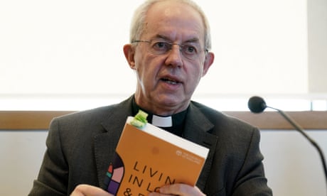 Justin Welby ‘joyful’ at C of E switch but will not bless same-sex civil marriages