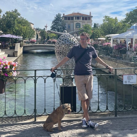 Nick Duerden and Missy in Saumane-de-Vaucluse.