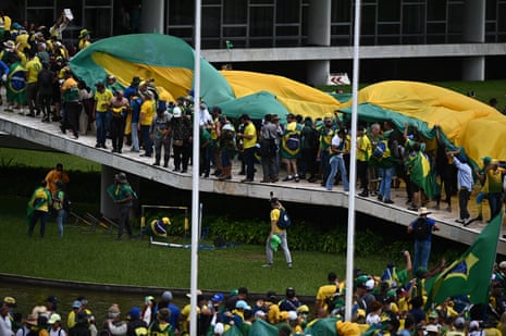 Bolsonaro supporters storm the National Congress in the Brazilian capital Brasília this month.