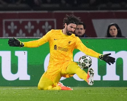 Alisson makes a save