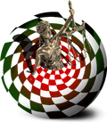 A bronze Lady Justice statue being pulled into a vortex.